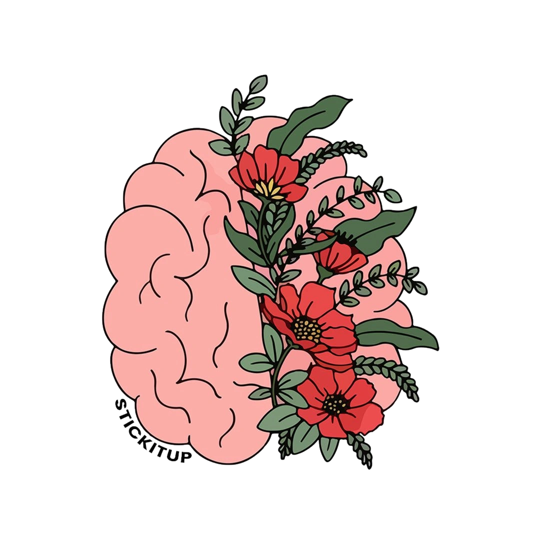 Floral Brain Sticker